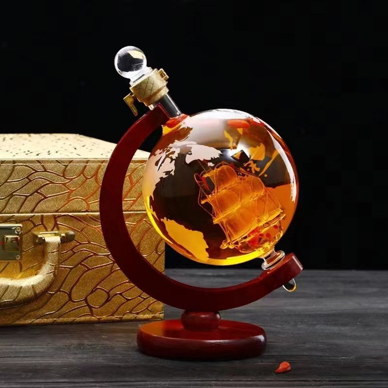 Wine Vodka Beer - Decanter Creativo a Forma di Mappamondo,