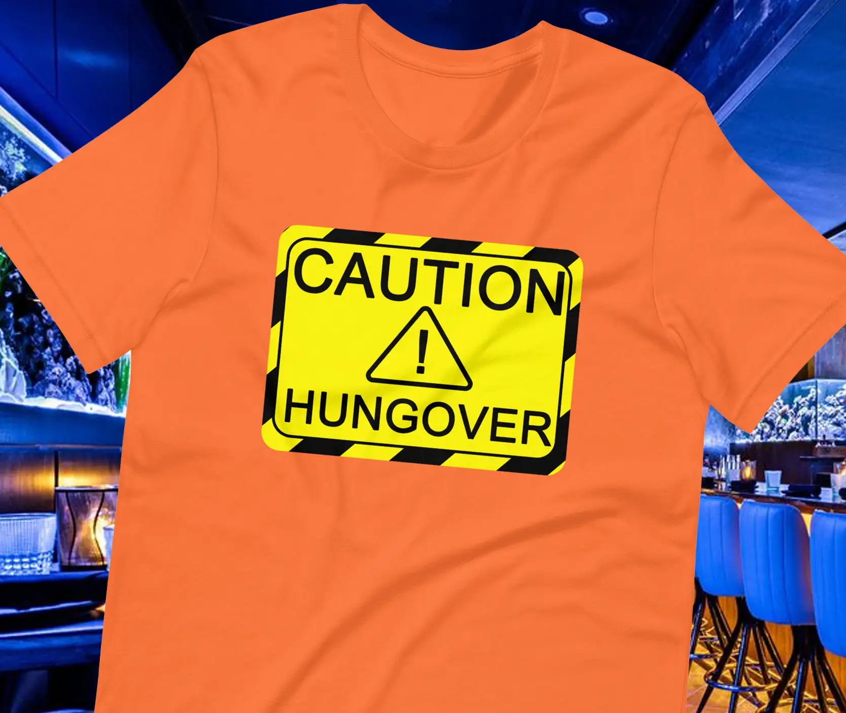 Wine Beer Tequila - Maglietta 'Caution Hungover' per adulti, a