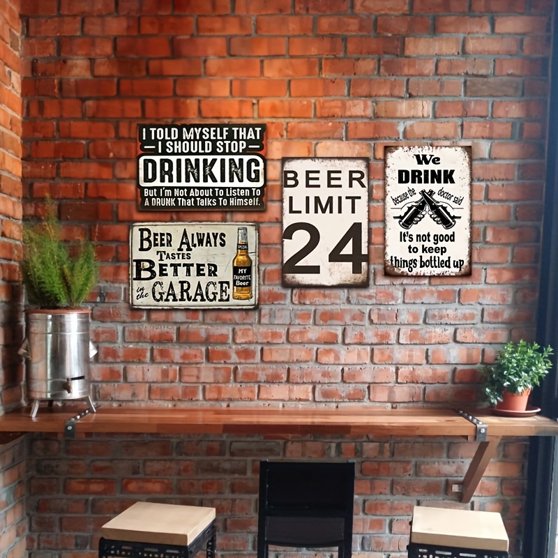 Set di 4 Targhe Vintage in Met - Wine Beer Pub recensione e prezzo