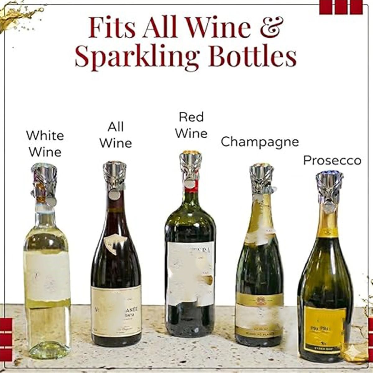 (A02R) Set di 2 Tappi per Vino - Wine & Beer Shop Photos recensione e prezzo